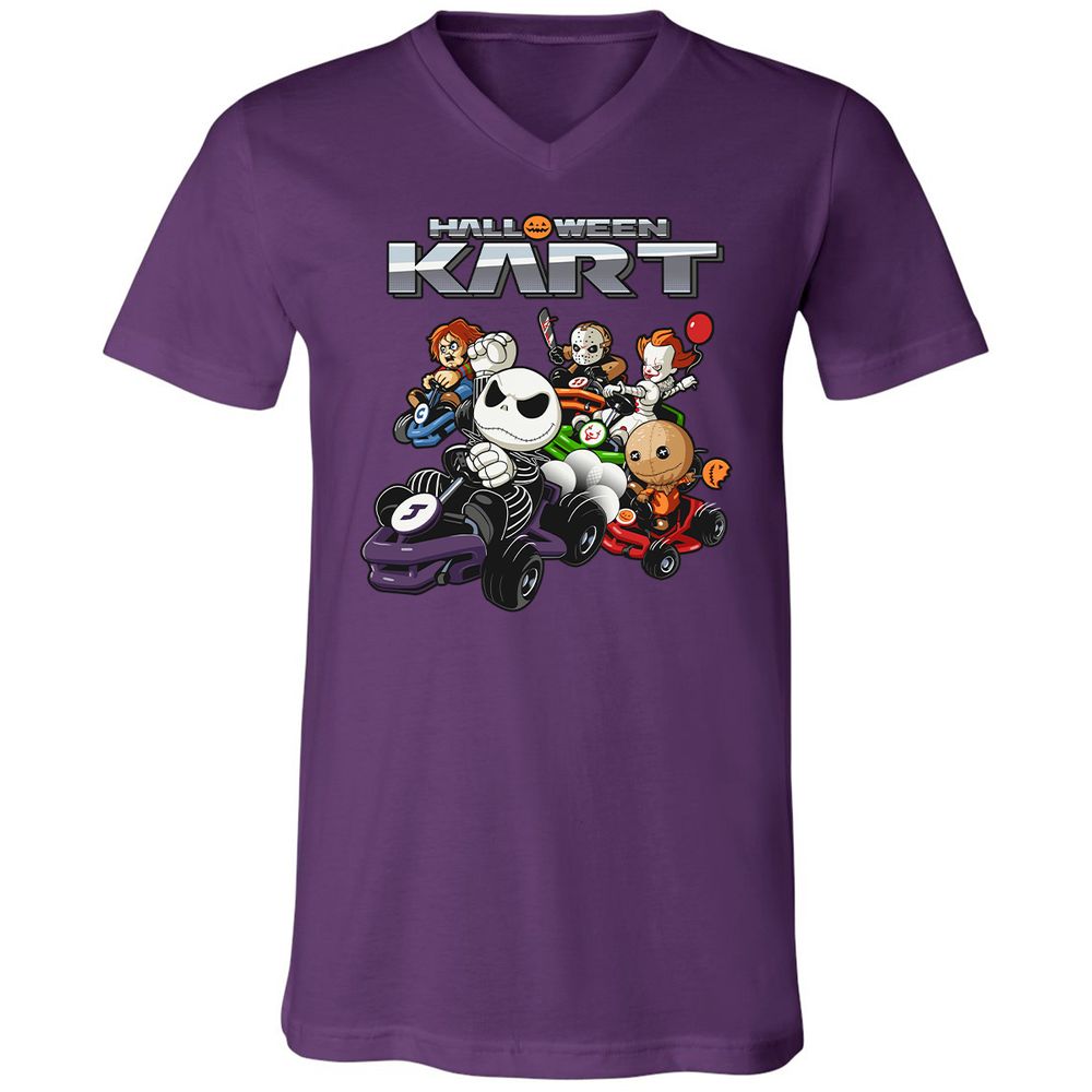 Unisex V-Neck T-Shirt - JWZFBETE - Team Purple - 9
