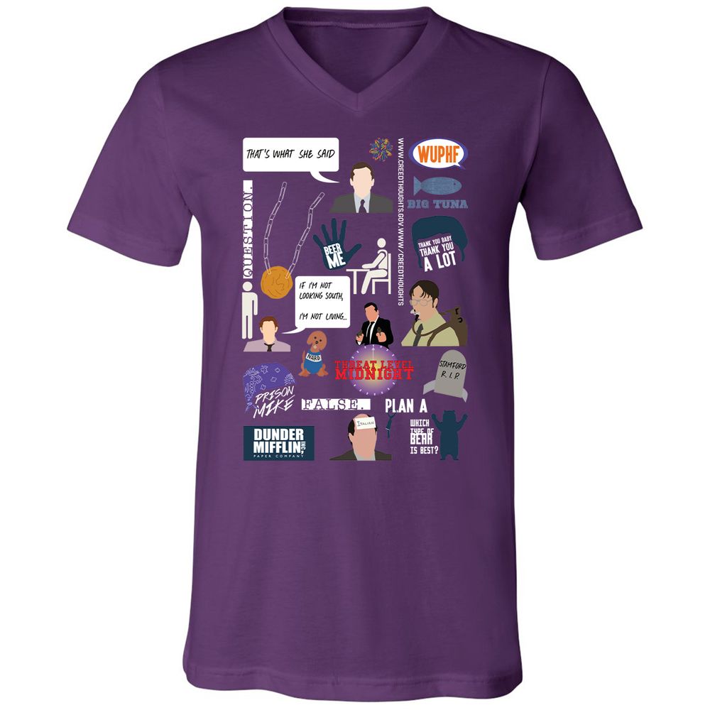 Unisex V-Neck T-Shirt - 5J31261M - Team Purple - 9