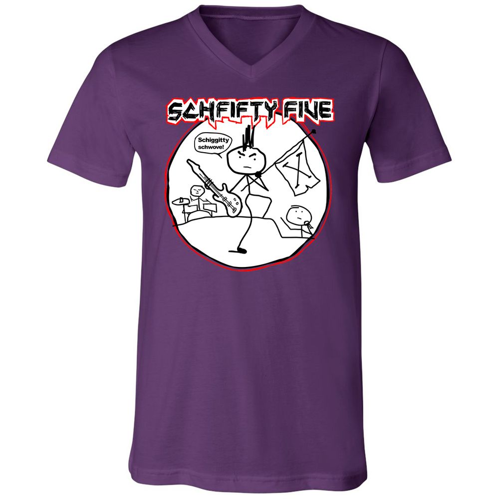 Unisex V-Neck T-Shirt - FTJEWNFN - Team Purple - 9