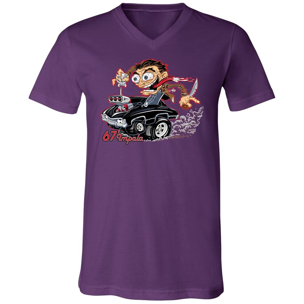 Unisex V-Neck T-Shirt - RKXFV9TJ - Team Purple - 9