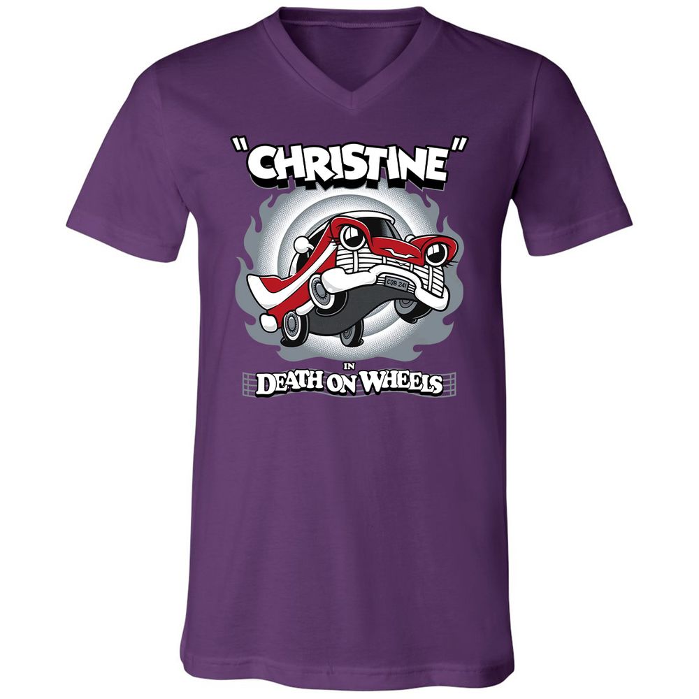 Unisex V-Neck T-Shirt - HTDZKFAT - Team Purple - 9