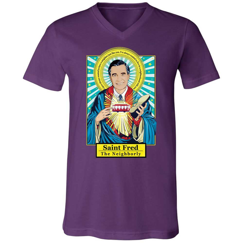 Unisex V-Neck T-Shirt - LCTVDF6Y - Team Purple - 9