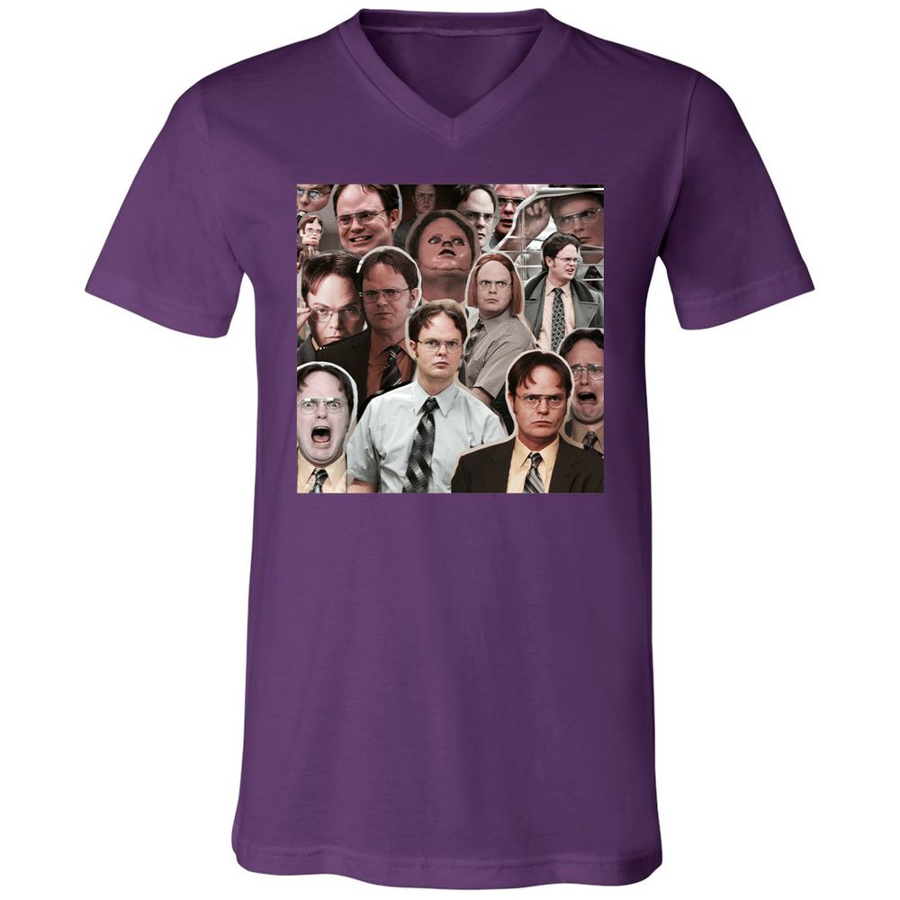 Unisex V-Neck T-Shirt - 3XNNGD1B - Team Purple - 9