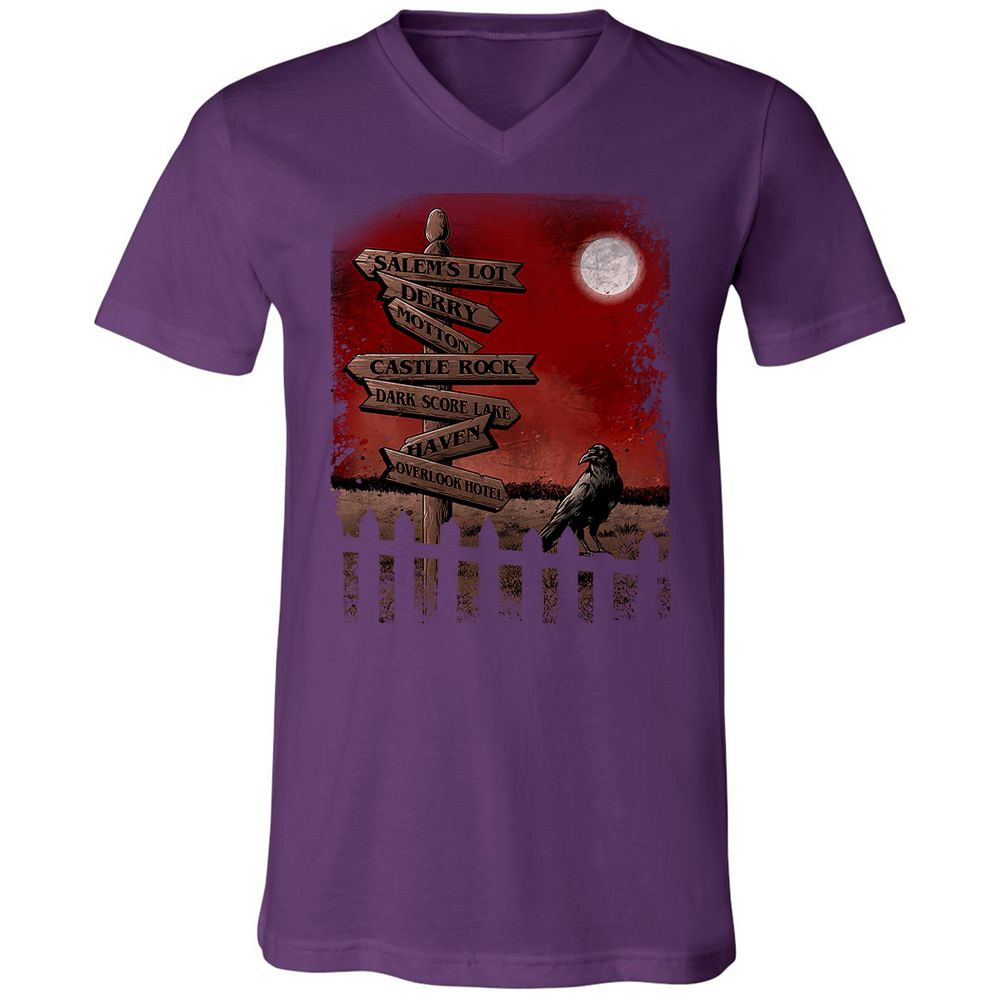 Unisex V-Neck T-Shirt - YWP7WBHF - Team Purple - 9