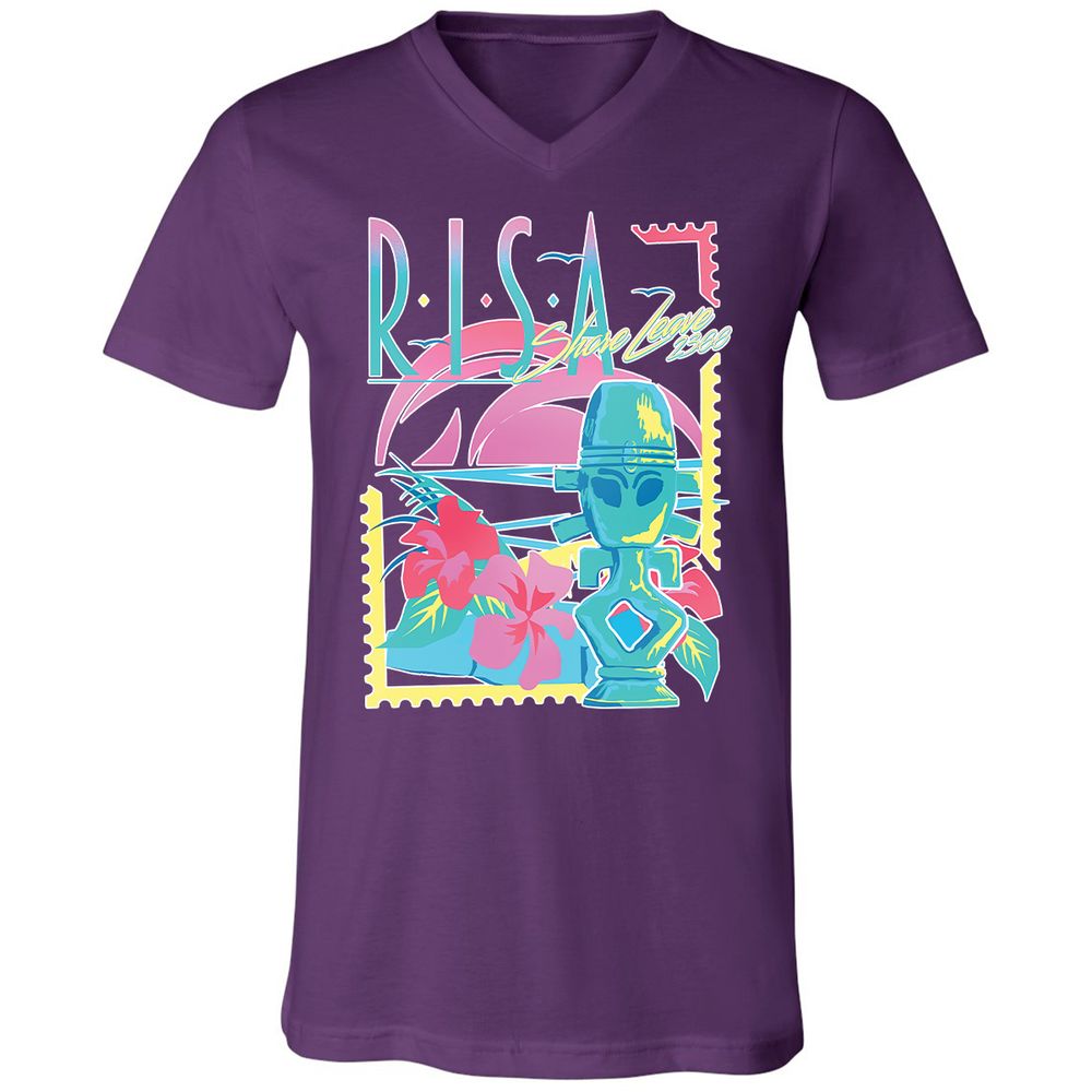 Unisex V-Neck T-Shirt - UJA6FPF9 - Team Purple - 9