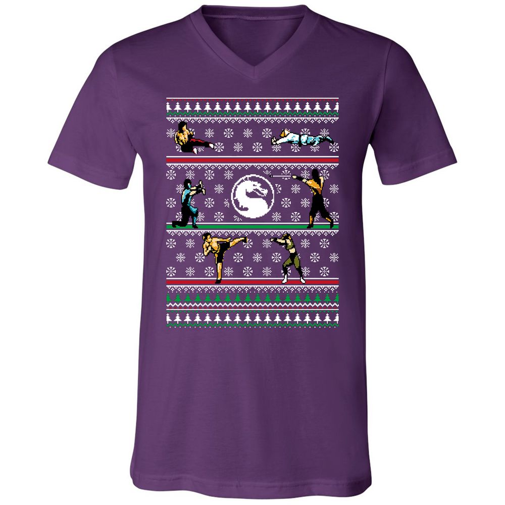 Unisex V-Neck T-Shirt - FEUL3ETK - Team Purple - 9