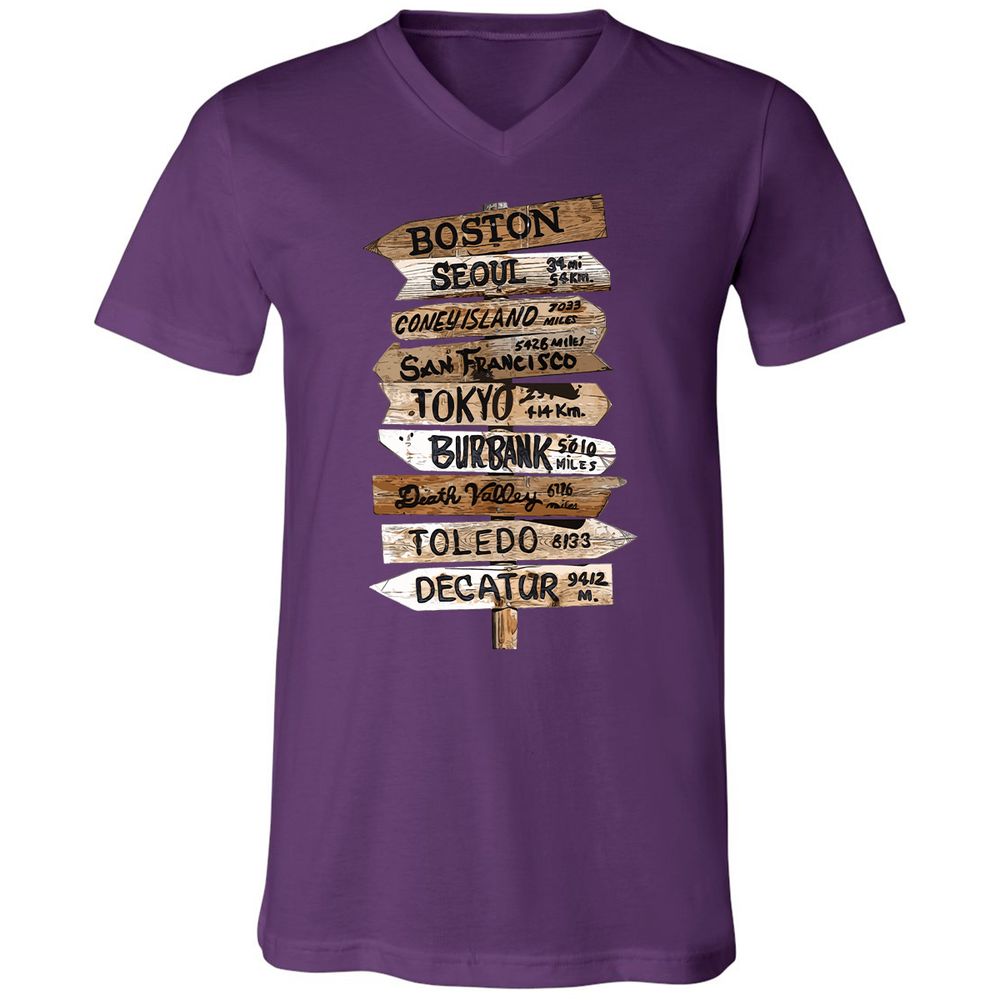 Unisex V-Neck T-Shirt - R1J24H31 - Team Purple - 9