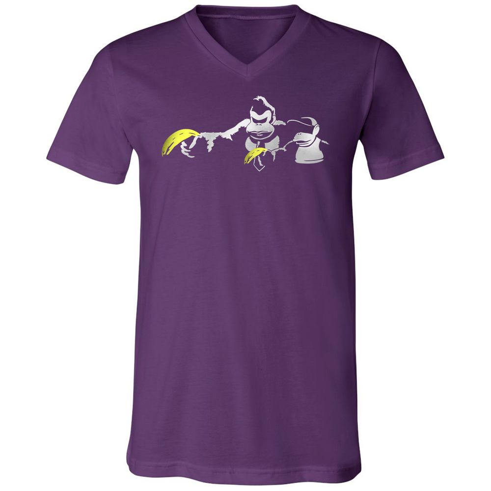 Unisex V-Neck T-Shirt - 34S5D4XQ - Team Purple - 9