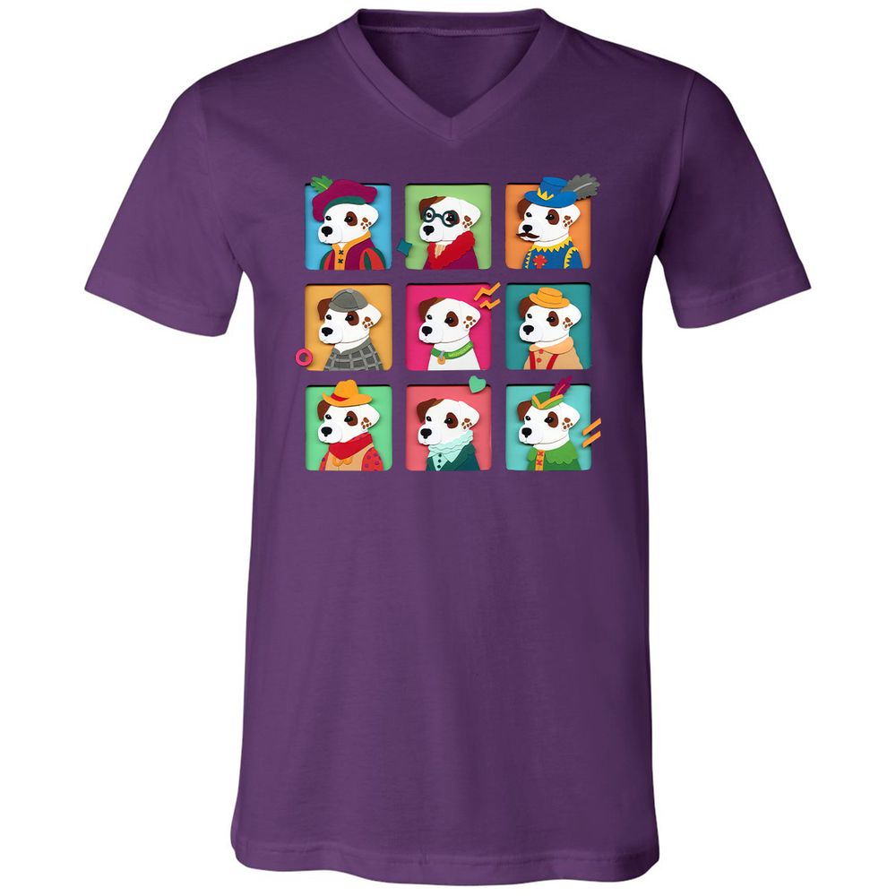 Unisex V-Neck T-Shirt - 6TJT3JP9 - Team Purple - 9
