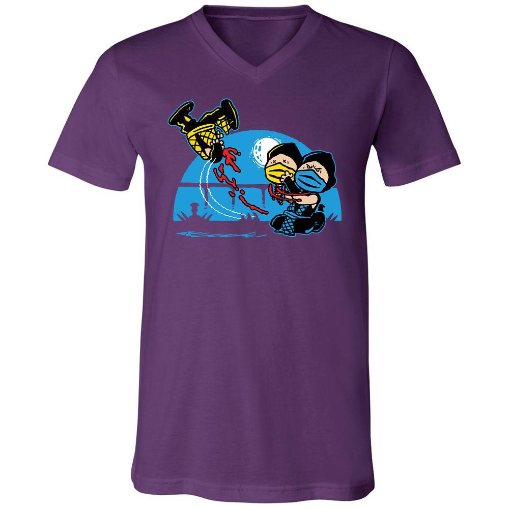 Unisex V-Neck T-Shirt - RCGBQWD8 - Team Purple - 9