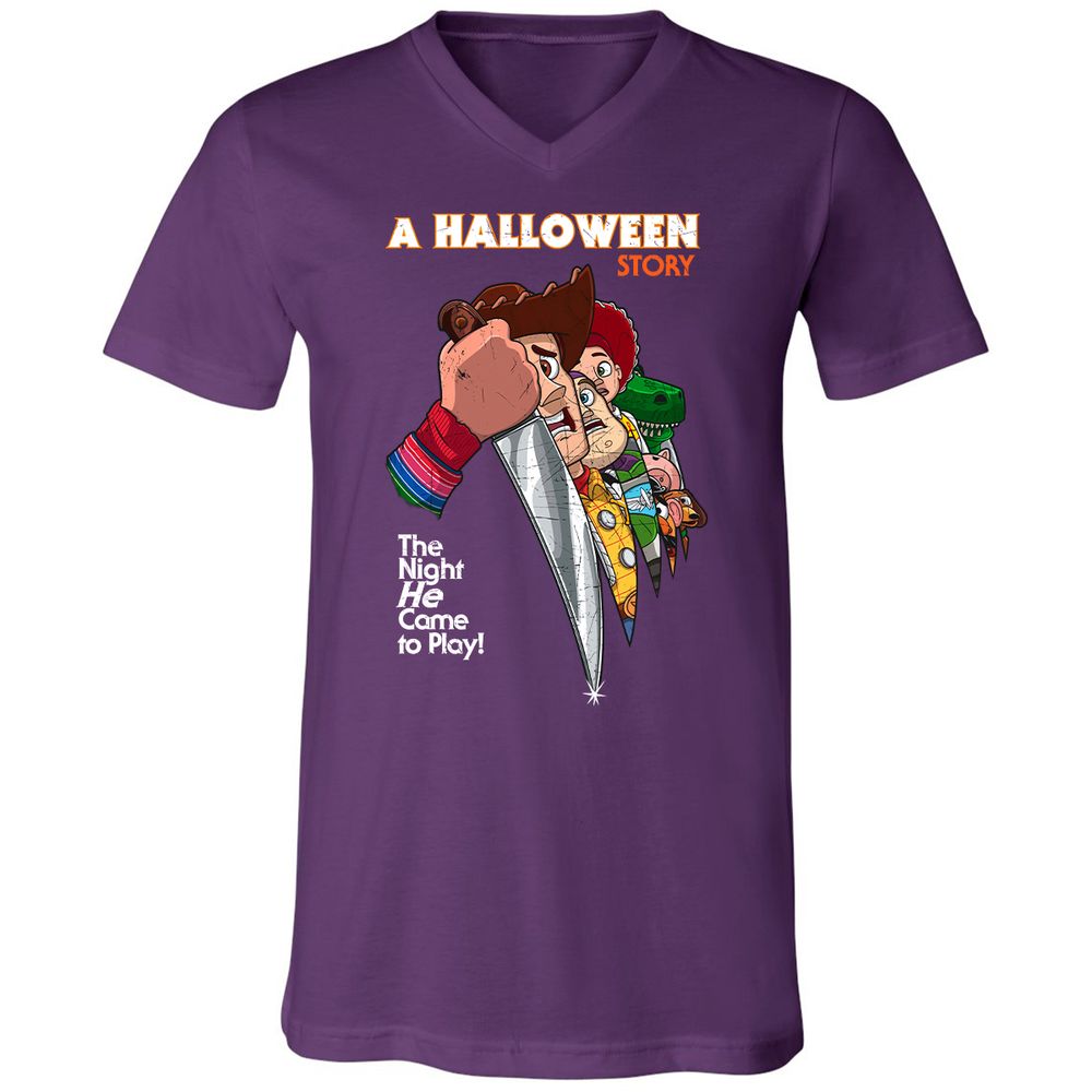 Unisex V-Neck T-Shirt - Q8ZWRSSV - Team Purple - 9