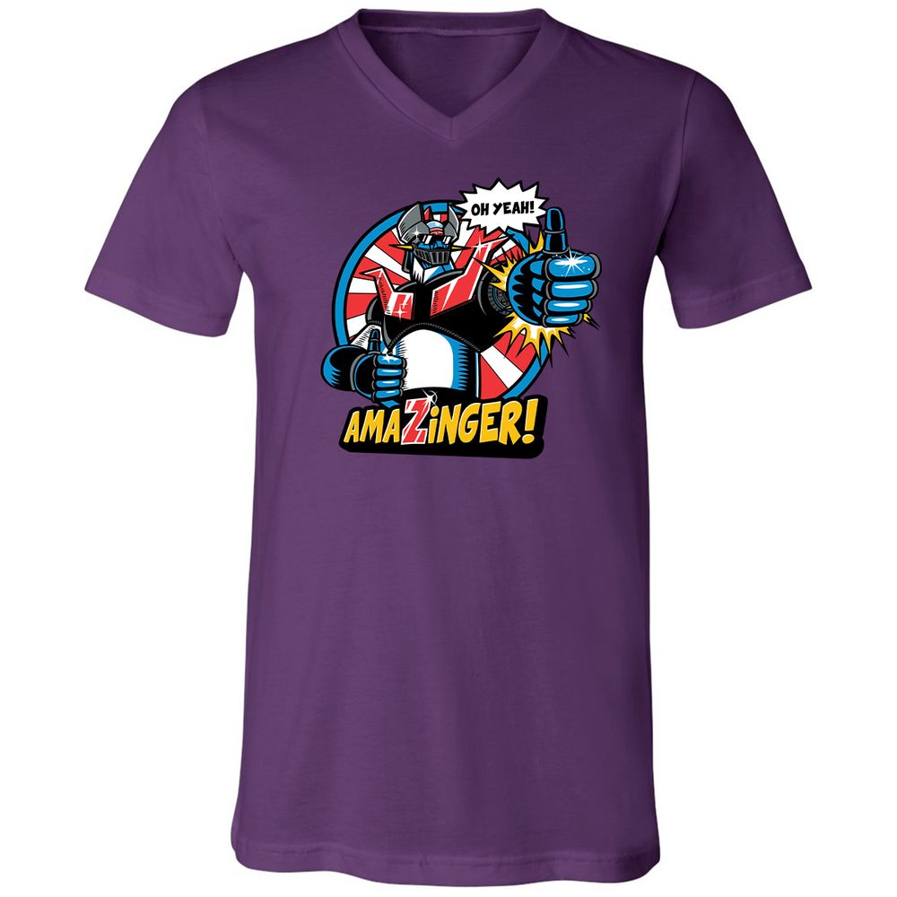 Unisex V-Neck T-Shirt - FELA2ZEM - Team Purple - 9