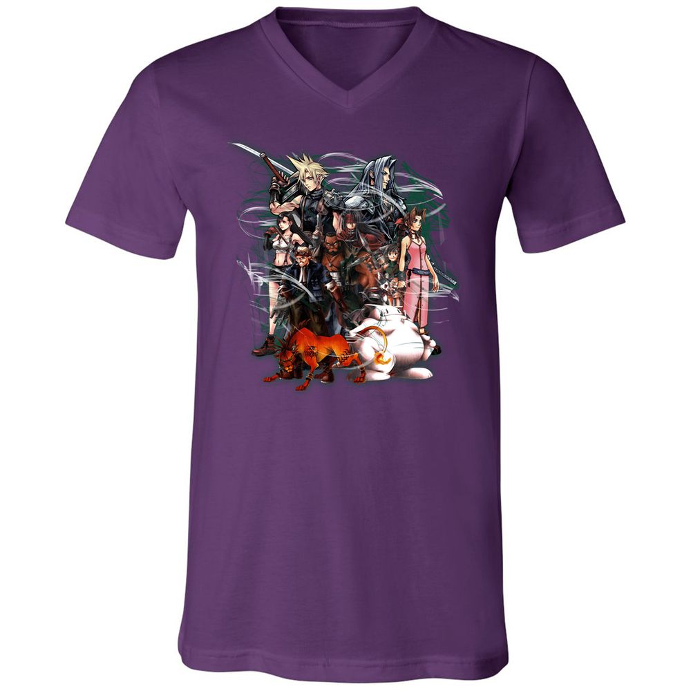 Unisex V-Neck T-Shirt - T1B15JH7 - Team Purple - 9
