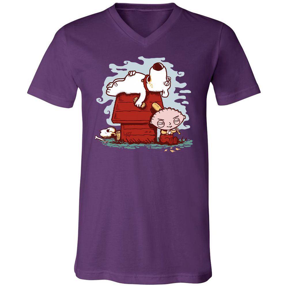 Unisex V-Neck T-Shirt - DE8JU9S1 - Team Purple - 9