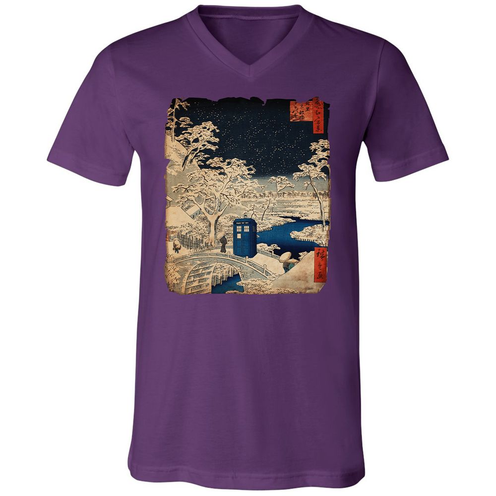 Unisex V-Neck T-Shirt - E3A7EQPL - Team Purple - 9