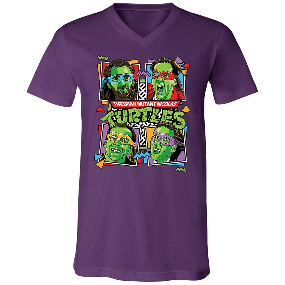 Unisex V-Neck T-Shirt - 5YAXW8UE - Team Purple - 9