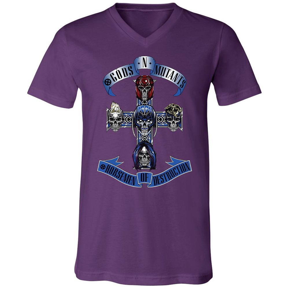 Unisex V-Neck T-Shirt - 4WEUJTJC - Team Purple - 9
