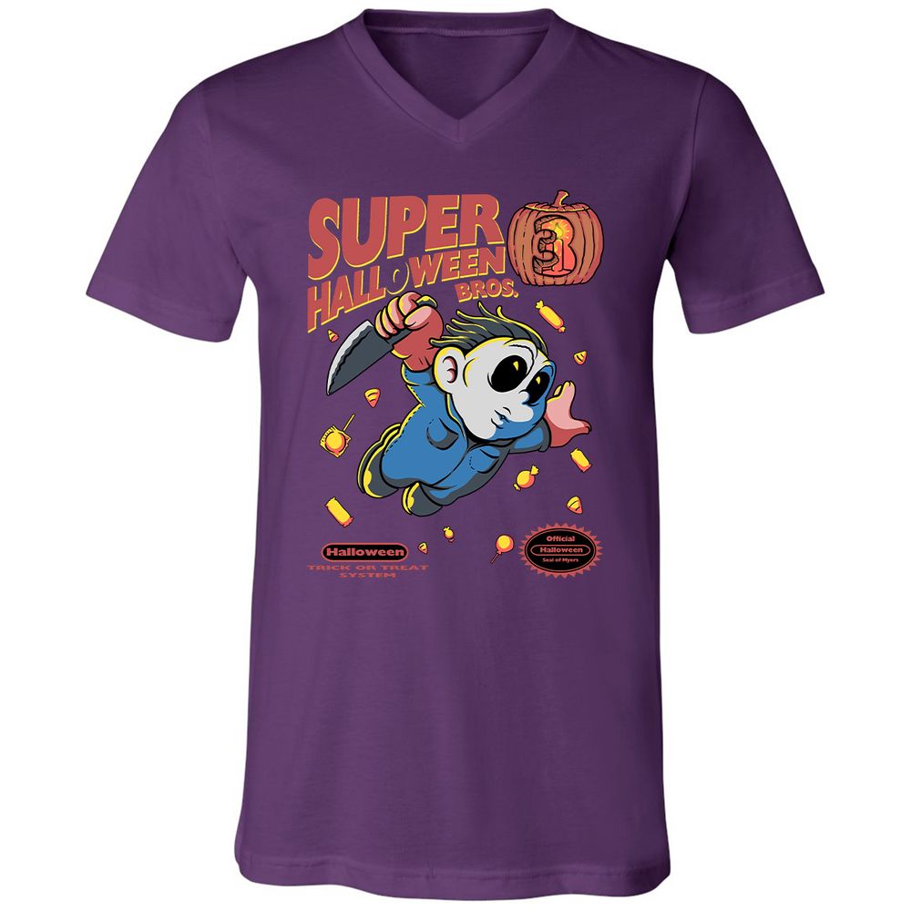 Unisex V-Neck T-Shirt - DLVH5R33 - Team Purple - 9