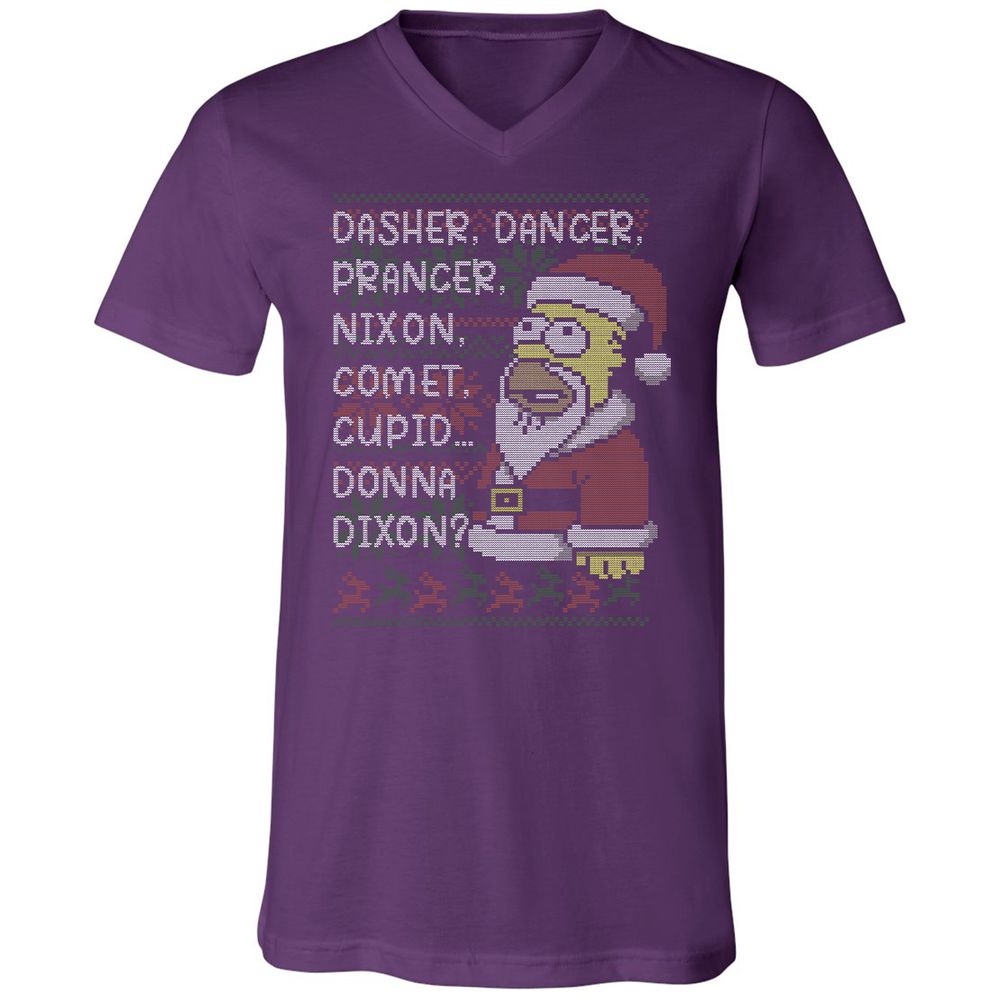 Unisex V-Neck T-Shirt - XU99ZG5J - Team Purple - 9