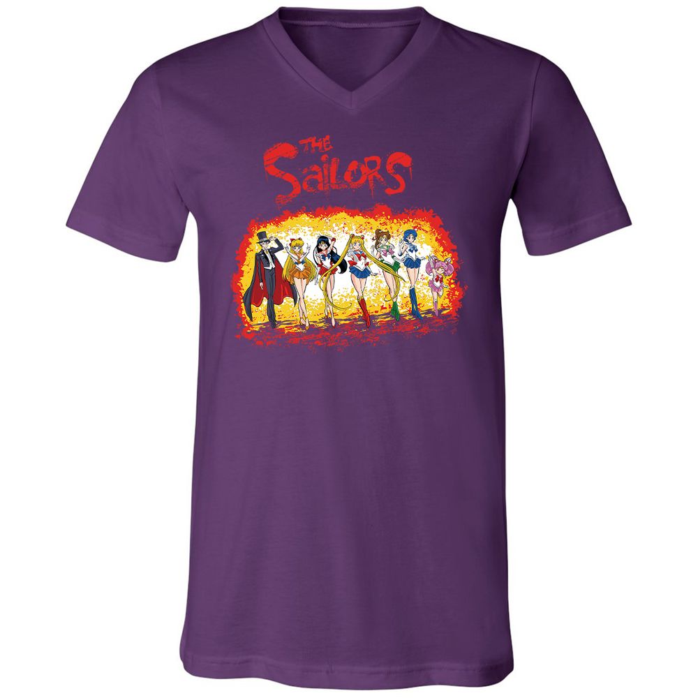 Unisex V-Neck T-Shirt - TJEQEL99 - Team Purple - 9