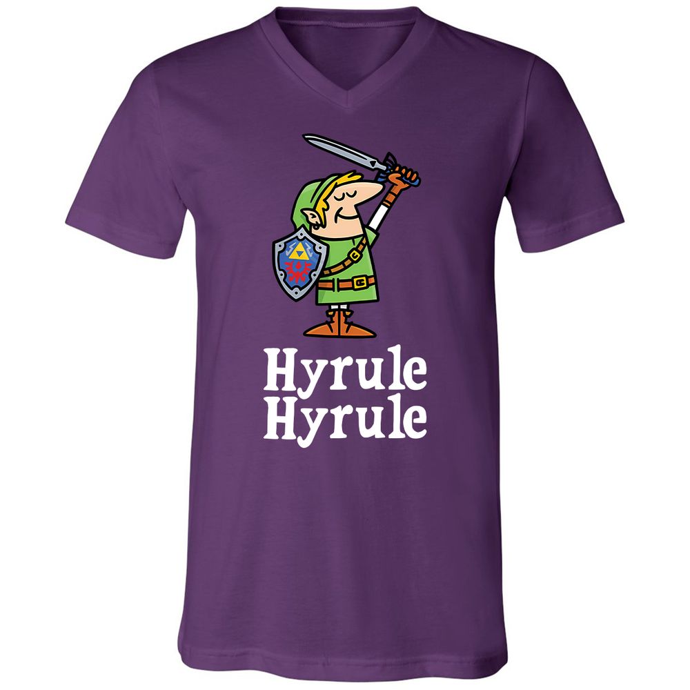 Unisex V-Neck T-Shirt - XAMQF8HW - Team Purple - 9