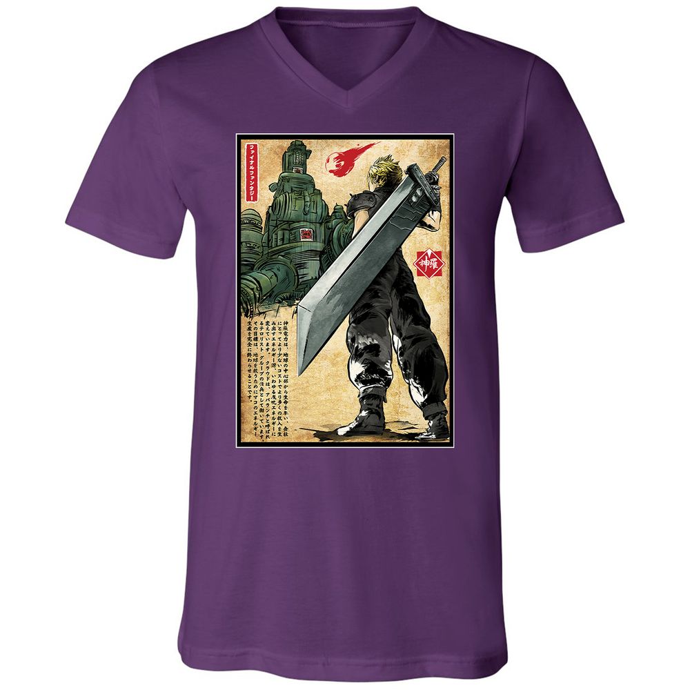 Unisex V-Neck T-Shirt - GKGG8FQ3 - Team Purple - 9