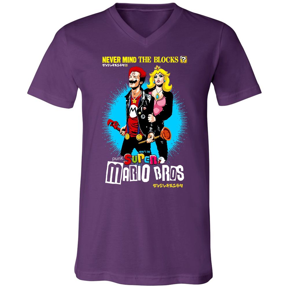 Unisex V-Neck T-Shirt - M14NDN74 - Team Purple - 9