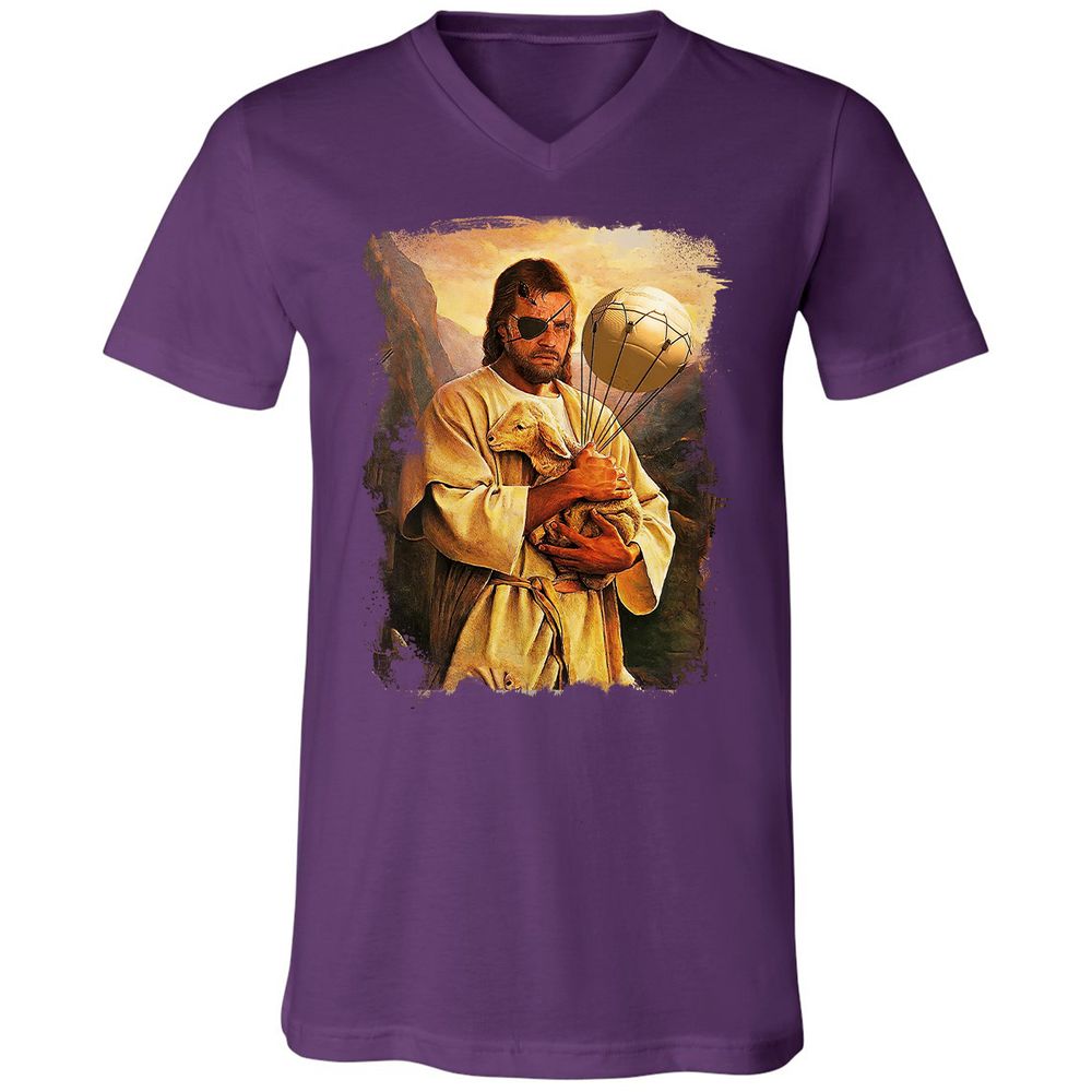 Unisex V-Neck T-Shirt - AM89FL92 - Team Purple - 9