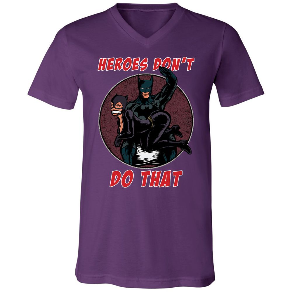 Unisex V-Neck T-Shirt - 69MNRHJ6 - Team Purple - 9