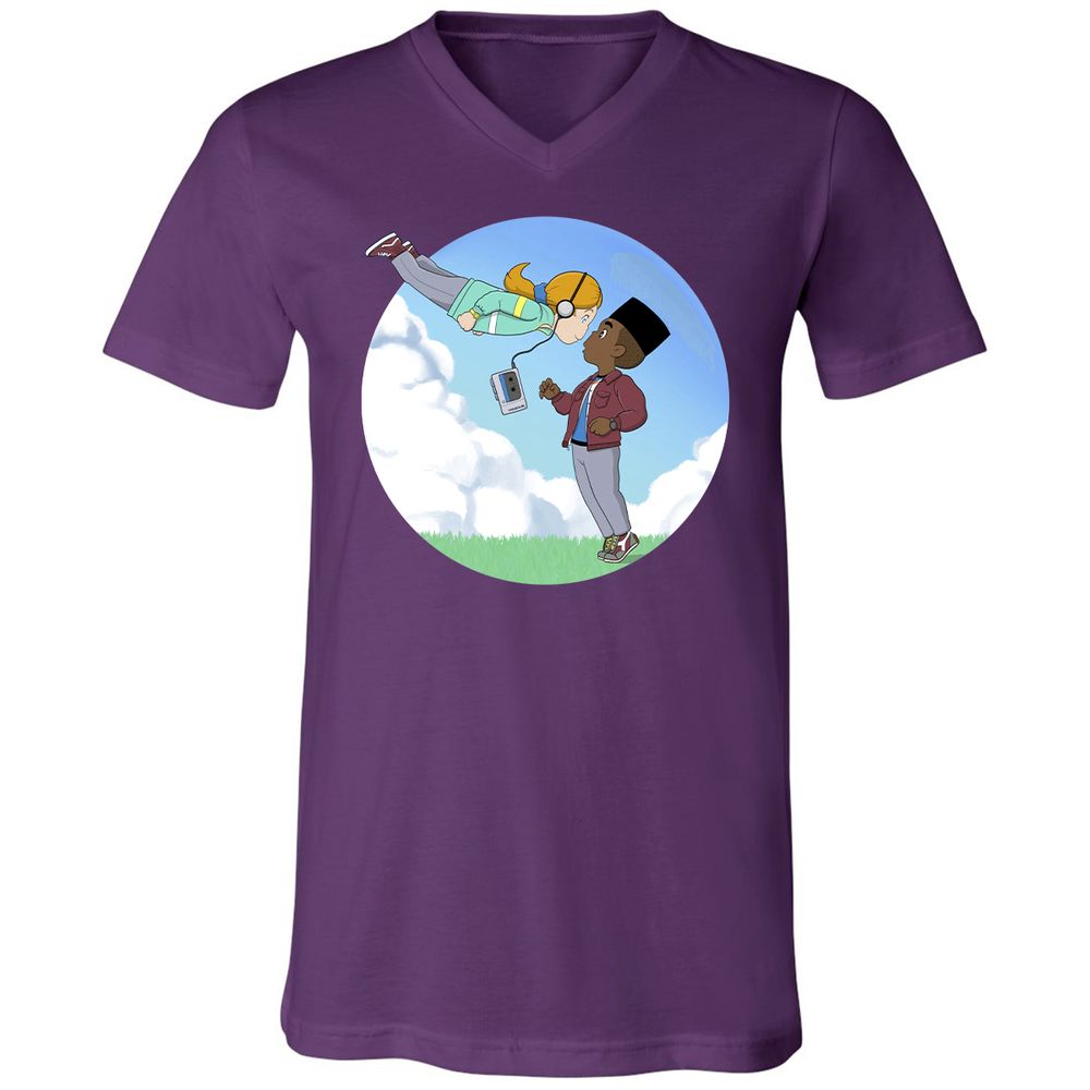 Unisex V-Neck T-Shirt - YQL1LWXH - Team Purple - 9