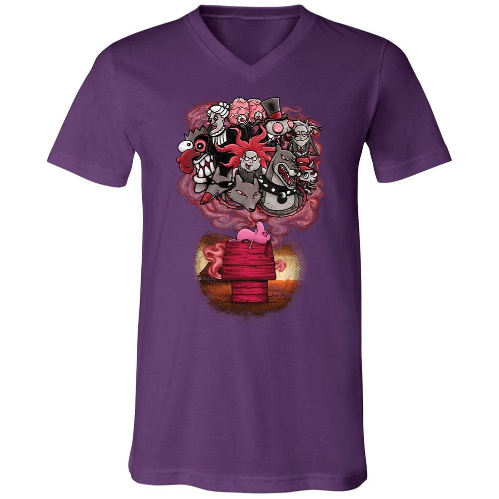 Unisex V-Neck T-Shirt - 7XVA3XHJ - Team Purple - 9
