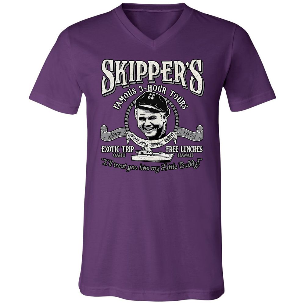 Unisex V-Neck T-Shirt - 6EMFXW75 - Team Purple - 9