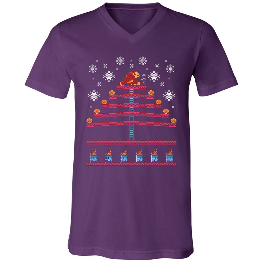 Unisex V-Neck T-Shirt - KQKNH9ZD - Team Purple - 9
