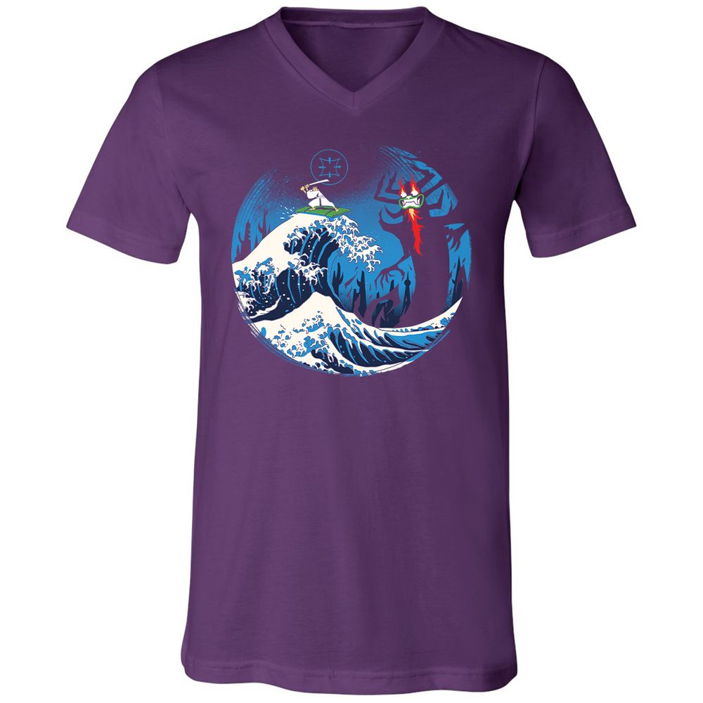 Unisex V-Neck T-Shirt - 4GNP7PWM - Team Purple - 9