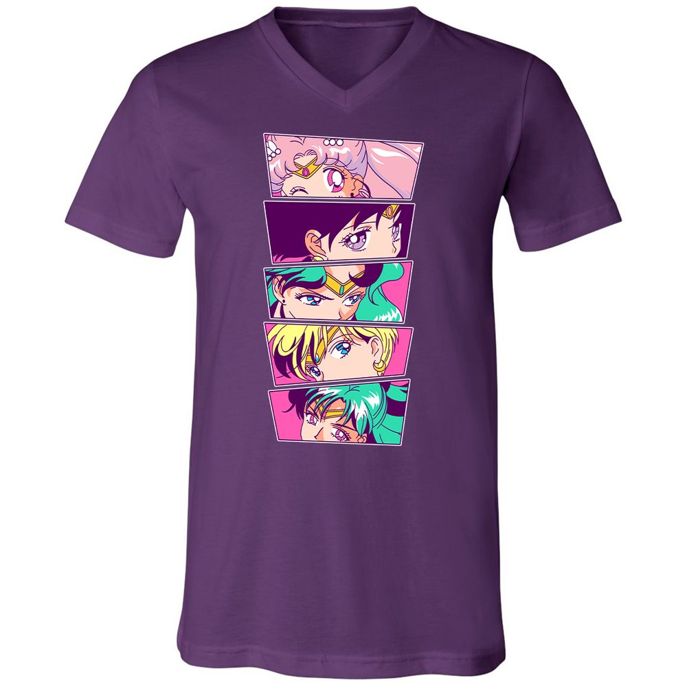 Unisex V-Neck T-Shirt - KVFL6QH8 - Team Purple - 9