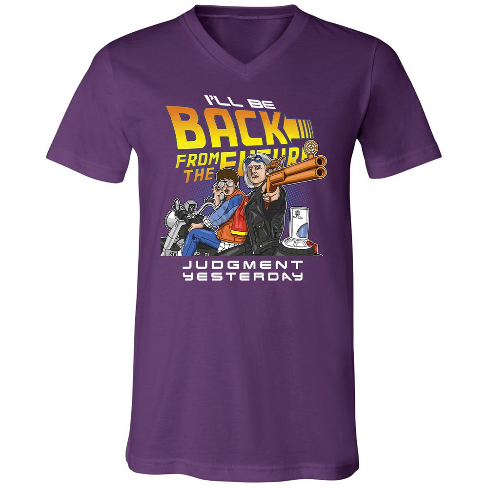 Unisex V-Neck T-Shirt - TUPHZ615 - Team Purple - 9