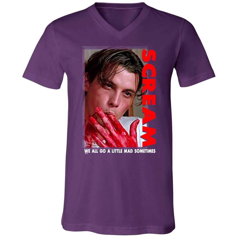 Unisex V-Neck T-Shirt - 64QJ4B6D - Team Purple - 9