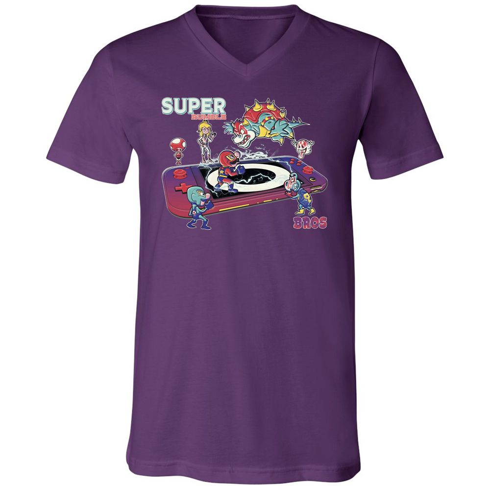 Unisex V-Neck T-Shirt - 8TKV3GJQ - Team Purple - 9