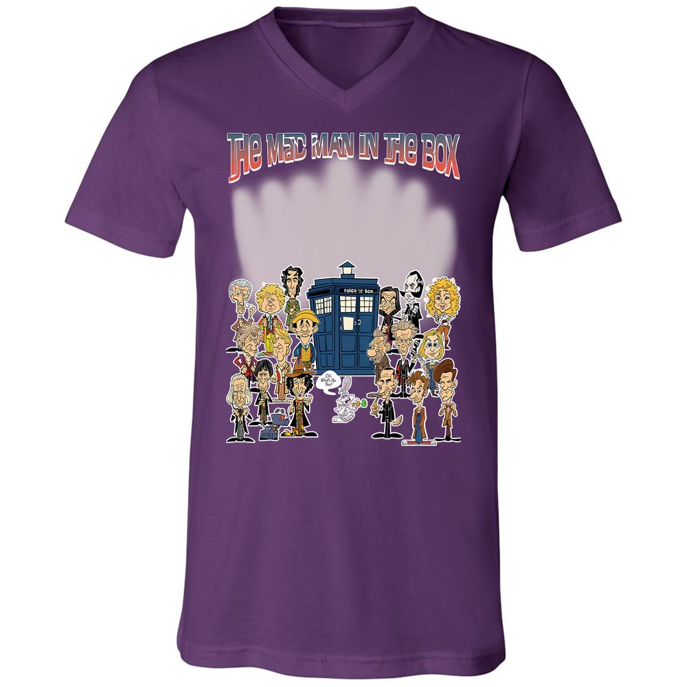 Unisex V-Neck T-Shirt - 5NBXEQFG - Team Purple - 9