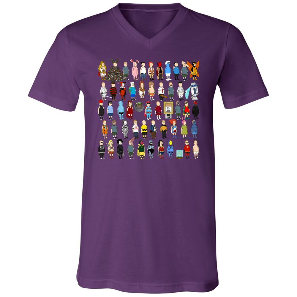 Unisex V-Neck T-Shirt - 7B8SC7PZ - Team Purple - 9