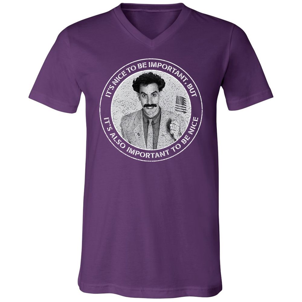 Unisex V-Neck T-Shirt - 8R6YN6KL - Team Purple - 9