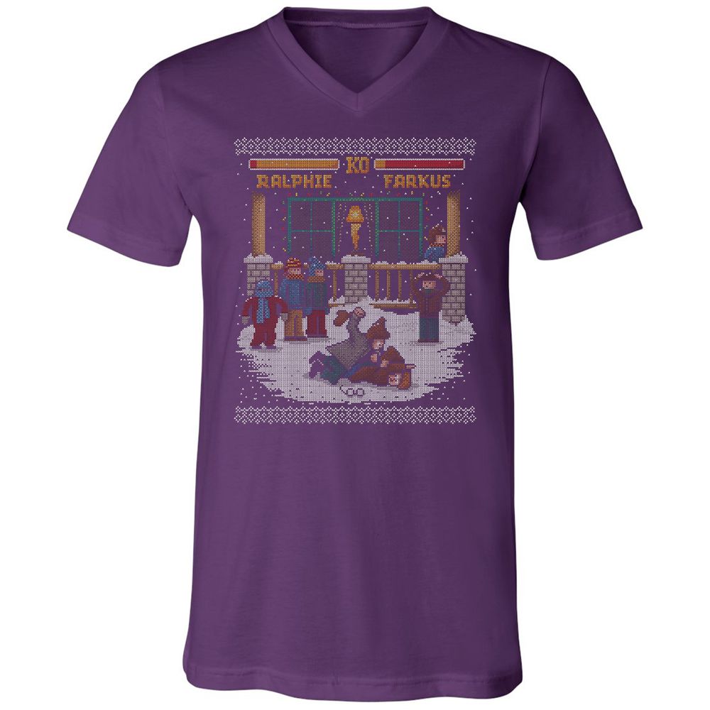Unisex V-Neck T-Shirt - F73Y6UVA - Team Purple - 9