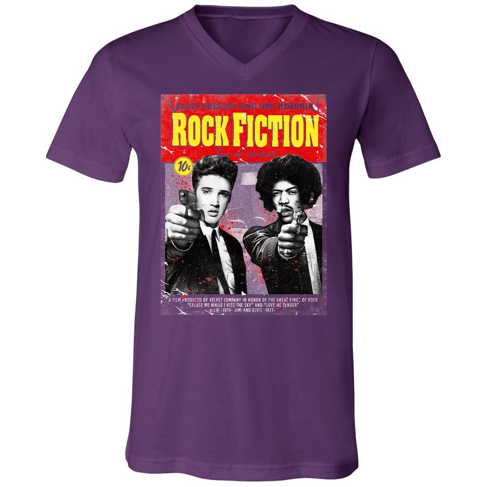 Unisex V-Neck T-Shirt - RVK7JQ5X - Team Purple - 9
