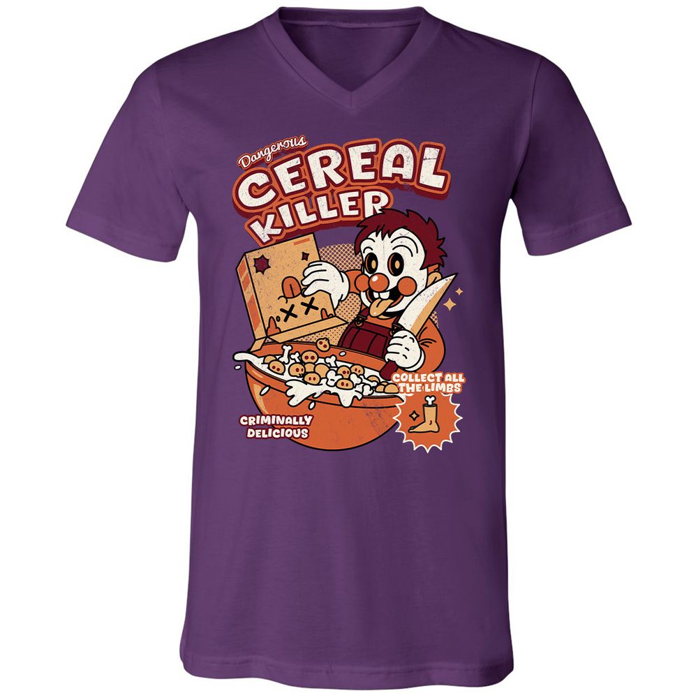 Unisex V-Neck T-Shirt - 7K6KNX7Q - Team Purple - 9