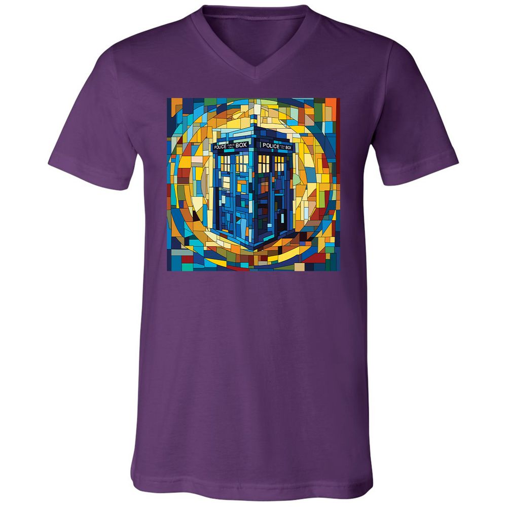 Unisex V-Neck T-Shirt - QHLQKJXY - Team Purple - 9
