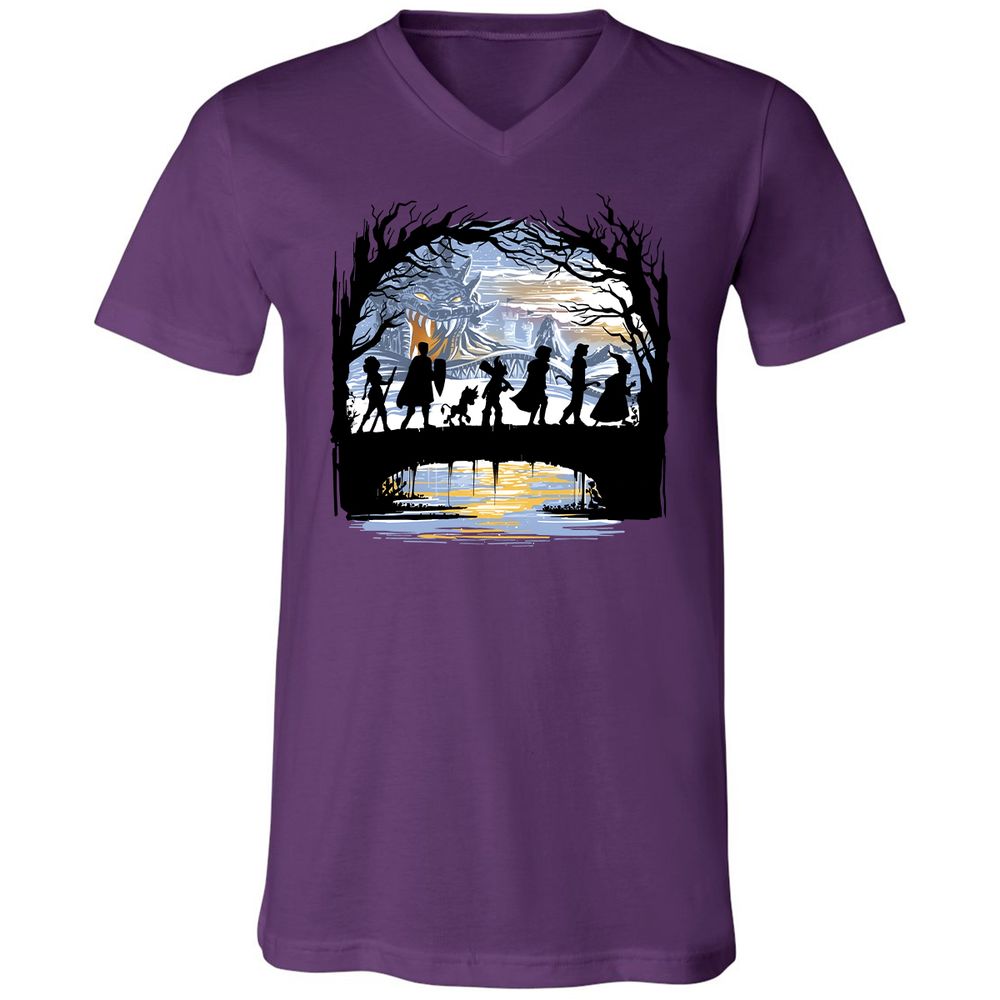 Unisex V-Neck T-Shirt - B54Y35MS - Team Purple - 9