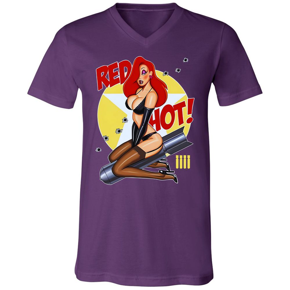 Unisex V-Neck T-Shirt - 5XTD7F13 - Team Purple - 9