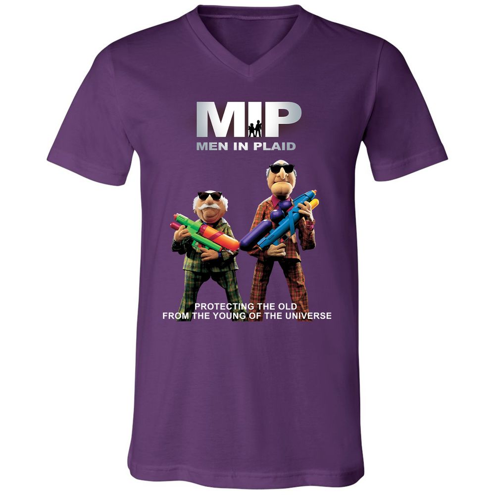 Unisex V-Neck T-Shirt - B7CTGD7T - Team Purple - 9