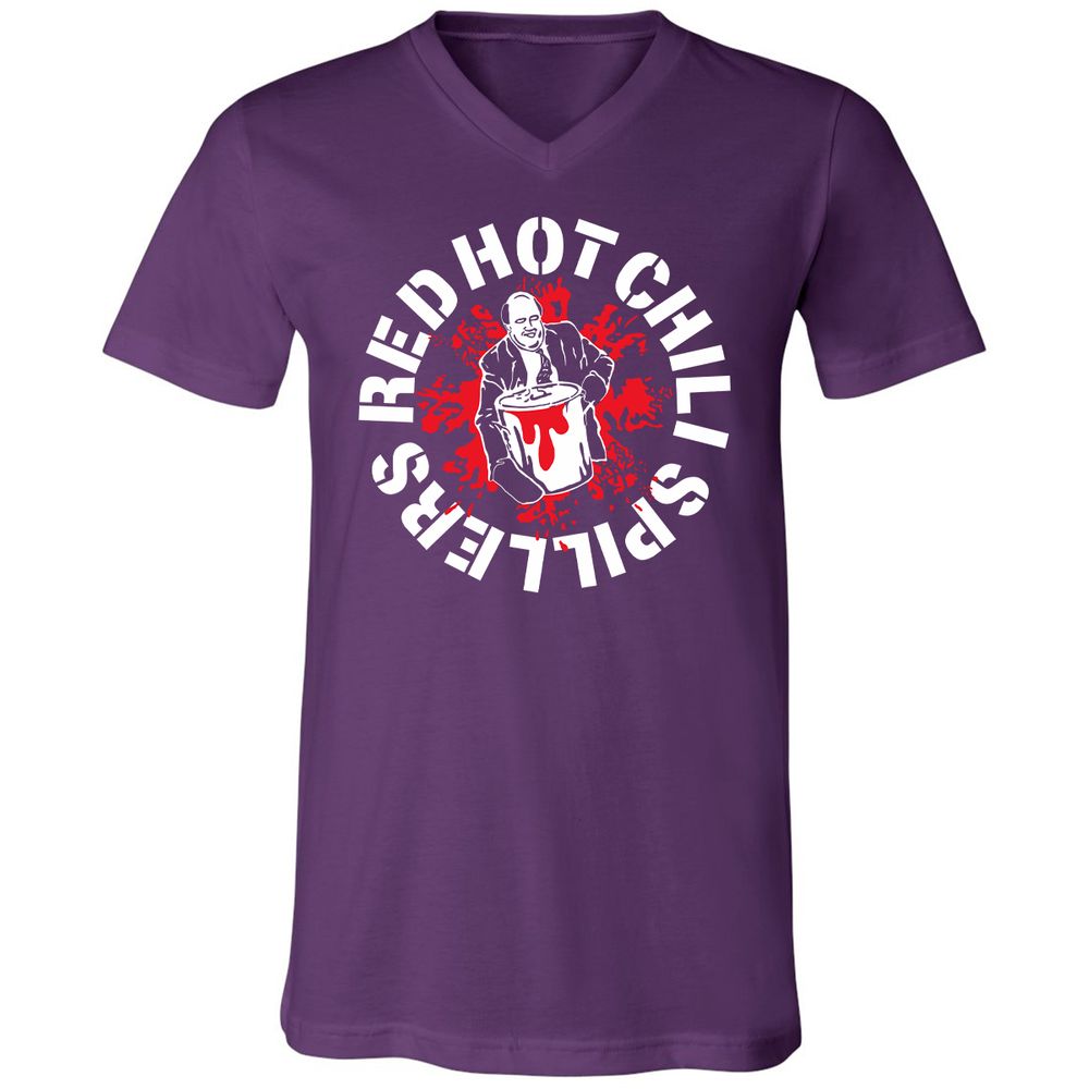 Unisex V-Neck T-Shirt - 8PHQ6CLJ - Team Purple - 9