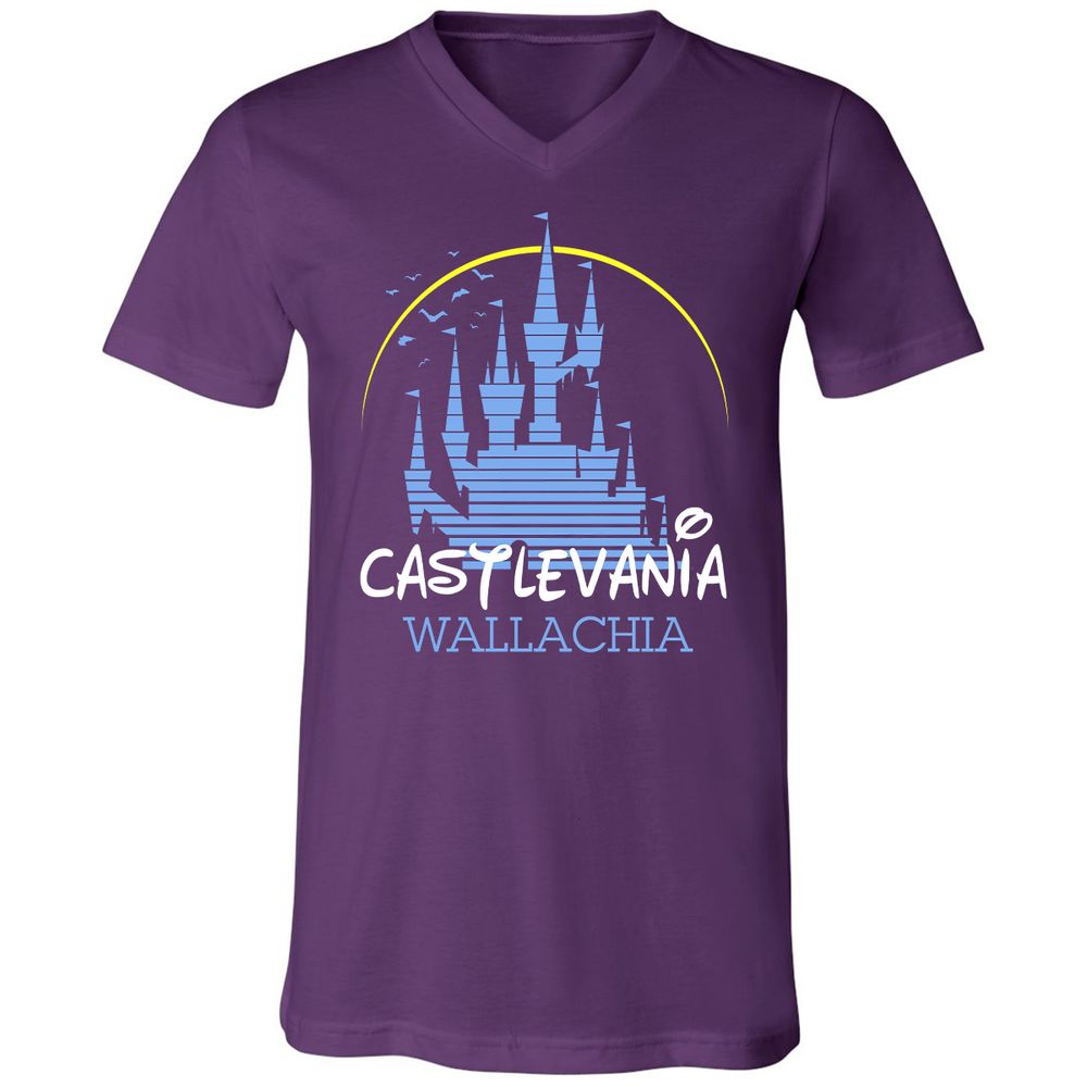 Unisex V-Neck T-Shirt - 6YBFHAHU - Team Purple - 9